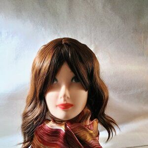 NWOT: Jiangtangfang Medium-Length Brown Wavy Wig